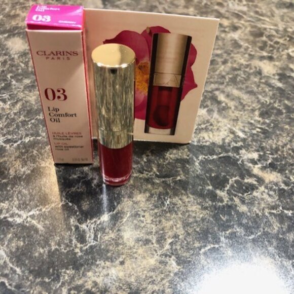 NEW Clarins Lip Comfort Oil 03 Cherry 1.4ml - Picture 2 of 5
